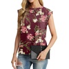 image:imageGRECERELLE Women 2026 Cap Sleeve Tops Summer Casual Tee Shirt Loose Crew Neck Basic Tank Trendy Work Vacation Outfits S2XLLagerstroemia Wine