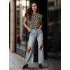 image:imageGRECERELLE Women 2026 Cap Sleeve Tops Summer Casual Tee Shirt Loose Crew Neck Basic Tank Trendy Work Vacation Outfits S2XLLeopard Khaki