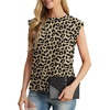 image:imageGRECERELLE Women 2026 Cap Sleeve Tops Summer Casual Tee Shirt Loose Crew Neck Basic Tank Trendy Work Vacation Outfits S2XLLeopard Khaki