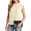 image:imageGRECERELLE Women 2026 Cap Sleeve Tops Summer Casual Tee Shirt Loose Crew Neck Basic Tank Trendy Work Vacation Outfits S2XLLight Yellow