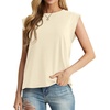 image:imageGRECERELLE Women 2026 Cap Sleeve Tops Summer Casual Tee Shirt Loose Crew Neck Basic Tank Trendy Work Vacation Outfits S2XLLight Yellow