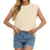 image:imageGRECERELLE Women 2026 Cap Sleeve Tops Summer Casual Tee Shirt Loose Crew Neck Basic Tank Trendy Work Vacation Outfits S2XLLight Yellow