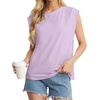 image:imageGRECERELLE Women 2026 Cap Sleeve Tops Summer Casual Tee Shirt Loose Crew Neck Basic Tank Trendy Work Vacation Outfits S2XLLilac Purple