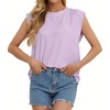 image:imageGRECERELLE Women 2026 Cap Sleeve Tops Summer Casual Tee Shirt Loose Crew Neck Basic Tank Trendy Work Vacation Outfits S2XLLilac Purple
