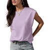 image:imageGRECERELLE Women 2026 Cap Sleeve Tops Summer Casual Tee Shirt Loose Crew Neck Basic Tank Trendy Work Vacation Outfits S2XLLilac Purple