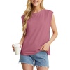 image:imageGRECERELLE Women 2026 Cap Sleeve Tops Summer Casual Tee Shirt Loose Crew Neck Basic Tank Trendy Work Vacation Outfits S2XLMauve