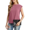 image:imageGRECERELLE Women 2026 Cap Sleeve Tops Summer Casual Tee Shirt Loose Crew Neck Basic Tank Trendy Work Vacation Outfits S2XLMauve