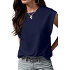 image:imageGRECERELLE Women 2026 Cap Sleeve Tops Summer Casual Tee Shirt Loose Crew Neck Basic Tank Trendy Work Vacation Outfits S2XLNavy Blue