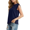 image:imageGRECERELLE Women 2026 Cap Sleeve Tops Summer Casual Tee Shirt Loose Crew Neck Basic Tank Trendy Work Vacation Outfits S2XLNavy Blue