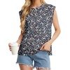 image:imageGRECERELLE Women 2026 Cap Sleeve Tops Summer Casual Tee Shirt Loose Crew Neck Basic Tank Trendy Work Vacation Outfits S2XLNavy White Flower