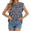 image:imageGRECERELLE Women 2026 Cap Sleeve Tops Summer Casual Tee Shirt Loose Crew Neck Basic Tank Trendy Work Vacation Outfits S2XLNavy White Flower