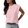 image:imageGRECERELLE Women 2026 Cap Sleeve Tops Summer Casual Tee Shirt Loose Crew Neck Basic Tank Trendy Work Vacation Outfits S2XLPink