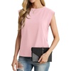 image:imageGRECERELLE Women 2026 Cap Sleeve Tops Summer Casual Tee Shirt Loose Crew Neck Basic Tank Trendy Work Vacation Outfits S2XLPink