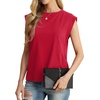 image:imageGRECERELLE Women 2026 Cap Sleeve Tops Summer Casual Tee Shirt Loose Crew Neck Basic Tank Trendy Work Vacation Outfits S2XLRed