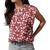 image:imageGRECERELLE Women 2026 Cap Sleeve Tops Summer Casual Tee Shirt Loose Crew Neck Basic Tank Trendy Work Vacation Outfits S2XLRed Sunflower
