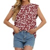 image:imageGRECERELLE Women 2026 Cap Sleeve Tops Summer Casual Tee Shirt Loose Crew Neck Basic Tank Trendy Work Vacation Outfits S2XLRed Sunflower