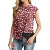 image:imageGRECERELLE Women 2026 Cap Sleeve Tops Summer Casual Tee Shirt Loose Crew Neck Basic Tank Trendy Work Vacation Outfits S2XLRed Sunflower