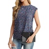 image:imageGRECERELLE Women 2026 Cap Sleeve Tops Summer Casual Tee Shirt Loose Crew Neck Basic Tank Trendy Work Vacation Outfits S2XLRose Pink Flower