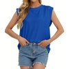 image:imageGRECERELLE Women 2026 Cap Sleeve Tops Summer Casual Tee Shirt Loose Crew Neck Basic Tank Trendy Work Vacation Outfits S2XLRoyal Blue