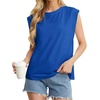 image:imageGRECERELLE Women 2026 Cap Sleeve Tops Summer Casual Tee Shirt Loose Crew Neck Basic Tank Trendy Work Vacation Outfits S2XLRoyal Blue