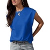 image:imageGRECERELLE Women 2026 Cap Sleeve Tops Summer Casual Tee Shirt Loose Crew Neck Basic Tank Trendy Work Vacation Outfits S2XLRoyal Blue