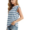image:imageGRECERELLE Women 2026 Cap Sleeve Tops Summer Casual Tee Shirt Loose Crew Neck Basic Tank Trendy Work Vacation Outfits S2XLStripe Blue