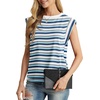 image:imageGRECERELLE Women 2026 Cap Sleeve Tops Summer Casual Tee Shirt Loose Crew Neck Basic Tank Trendy Work Vacation Outfits S2XLStripe Blue