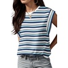 image:imageGRECERELLE Women 2026 Cap Sleeve Tops Summer Casual Tee Shirt Loose Crew Neck Basic Tank Trendy Work Vacation Outfits S2XLStripe Blue