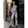 image:imageGRECERELLE Women 2026 Cap Sleeve Tops Summer Casual Tee Shirt Loose Crew Neck Basic Tank Trendy Work Vacation Outfits S2XLStripe Purple