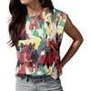 image:imageGRECERELLE Women 2026 Cap Sleeve Tops Summer Casual Tee Shirt Loose Crew Neck Basic Tank Trendy Work Vacation Outfits S2XLWhite Ink Red