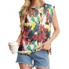 image:imageGRECERELLE Women 2026 Cap Sleeve Tops Summer Casual Tee Shirt Loose Crew Neck Basic Tank Trendy Work Vacation Outfits S2XLWhite Ink Red