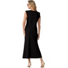 image:imageGRECERELLE Women Summer 2 Piece Sets Round Neck WrinkleFree Top amp Elastic Waist Midi Fishtail Skirt with PocketsXS3XLBlack