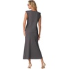 image:imageGRECERELLE Women Summer 2 Piece Sets Round Neck WrinkleFree Top amp Elastic Waist Midi Fishtail Skirt with PocketsXS3XLDark Gray