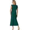 image:imageGRECERELLE Women Summer 2 Piece Sets Round Neck WrinkleFree Top amp Elastic Waist Midi Fishtail Skirt with PocketsXS3XLDark Green