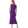 image:imageGRECERELLE Women Summer 2 Piece Sets Round Neck WrinkleFree Top amp Elastic Waist Midi Fishtail Skirt with PocketsXS3XLDark Purple