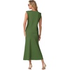 image:imageGRECERELLE Women Summer 2 Piece Sets Round Neck WrinkleFree Top amp Elastic Waist Midi Fishtail Skirt with PocketsXS3XLDill Green