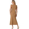 image:imageGRECERELLE Women Summer 2 Piece Sets Round Neck WrinkleFree Top amp Elastic Waist Midi Fishtail Skirt with PocketsXS3XLGinger