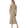 image:imageGRECERELLE Women Summer 2 Piece Sets Round Neck WrinkleFree Top amp Elastic Waist Midi Fishtail Skirt with PocketsXS3XLKhaki