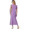 image:imageGRECERELLE Women Summer 2 Piece Sets Round Neck WrinkleFree Top amp Elastic Waist Midi Fishtail Skirt with PocketsXS3XLLilac