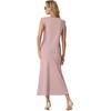 image:imageGRECERELLE Women Summer 2 Piece Sets Round Neck WrinkleFree Top amp Elastic Waist Midi Fishtail Skirt with PocketsXS3XLRose Pink