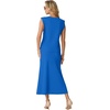 image:imageGRECERELLE Women Summer 2 Piece Sets Round Neck WrinkleFree Top amp Elastic Waist Midi Fishtail Skirt with PocketsXS3XLRoyal Blue