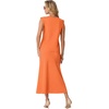 image:imageGRECERELLE Women Summer 2 Piece Sets Round Neck WrinkleFree Top amp Elastic Waist Midi Fishtail Skirt with PocketsXS3XLVibrant Orange