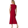 image:imageGRECERELLE Women Summer 2 Piece Sets Round Neck WrinkleFree Top amp Elastic Waist Midi Fishtail Skirt with PocketsXS3XLWine Red