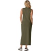 image:imageGRECERELLE Women Summer Casual 2 Piece Sets MockNeck Top amp Side Slit SkirtArmy Green