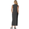 image:imageGRECERELLE Women Summer Casual 2 Piece Sets MockNeck Top amp Side Slit SkirtDark Gray