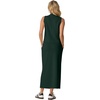image:imageGRECERELLE Women Summer Casual 2 Piece Sets MockNeck Top amp Side Slit SkirtDark Green