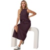 image:imageGRECERELLE Women Summer Casual 2 Piece Sets MockNeck Top amp Side Slit SkirtRosewood