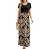 image:imageGRECERELLE Women Summer Casual Maxi Long Dress Short Sleeve Crew Neck with Pockets Size S3XLAkhaki