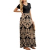 image:imageGRECERELLE Women Summer Casual Maxi Long Dress Short Sleeve Crew Neck with Pockets Size S3XLAkhaki