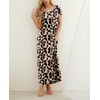 image:imageGRECERELLE Women Summer Casual Maxi Long Dress Short Sleeve Crew Neck with Pockets Size S3XLApricot Geometry